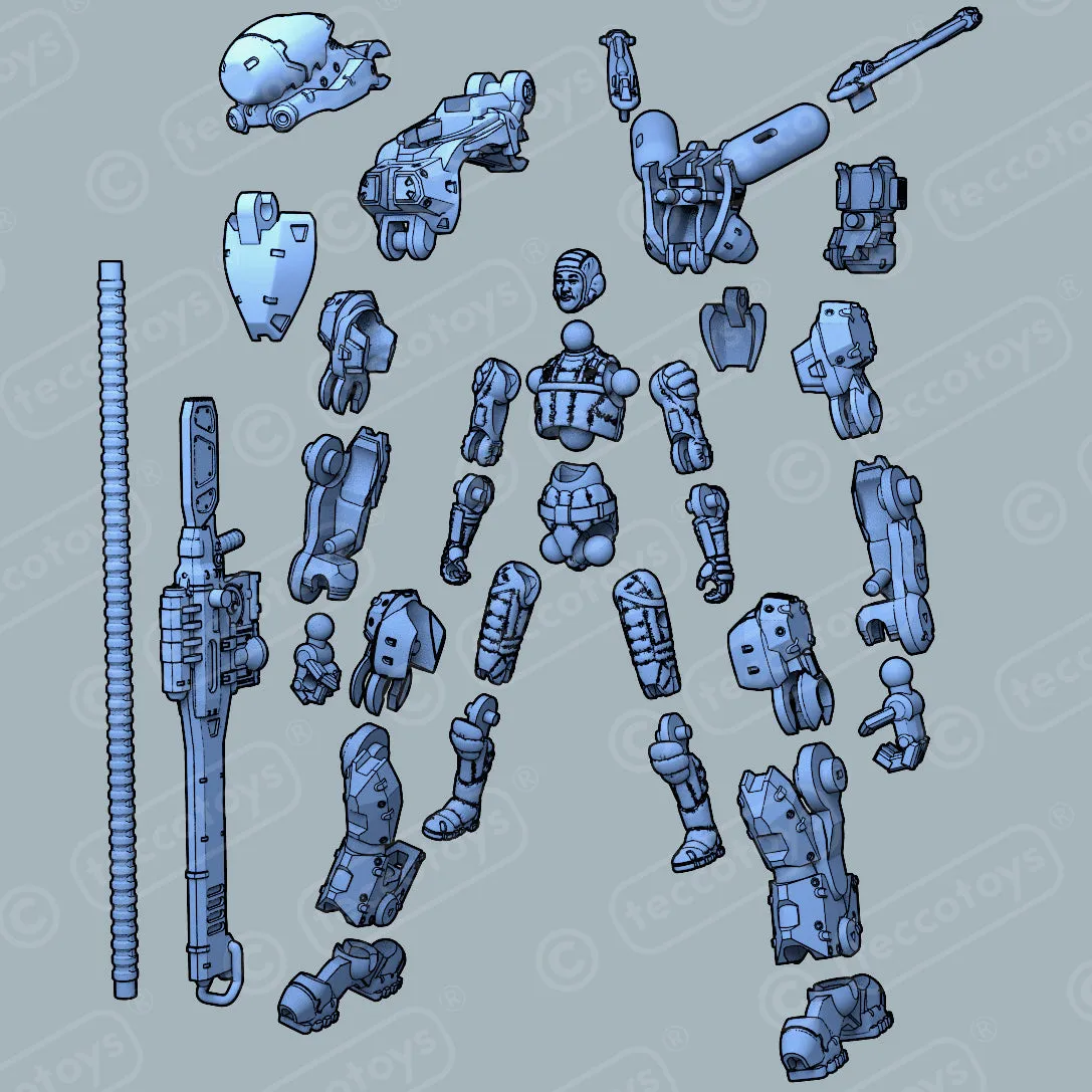 Age Of Mecha™ Exo Armor "Orbital Sniper" 3D printable action figure file (pre-supported)