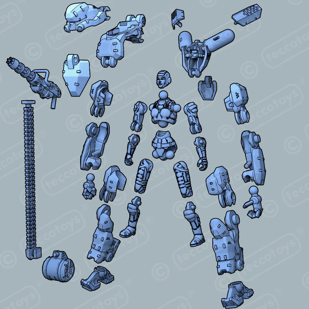 Age Of Mecha™ Exo Armor "Space Type" 3D printable action figure file (pre-supported)