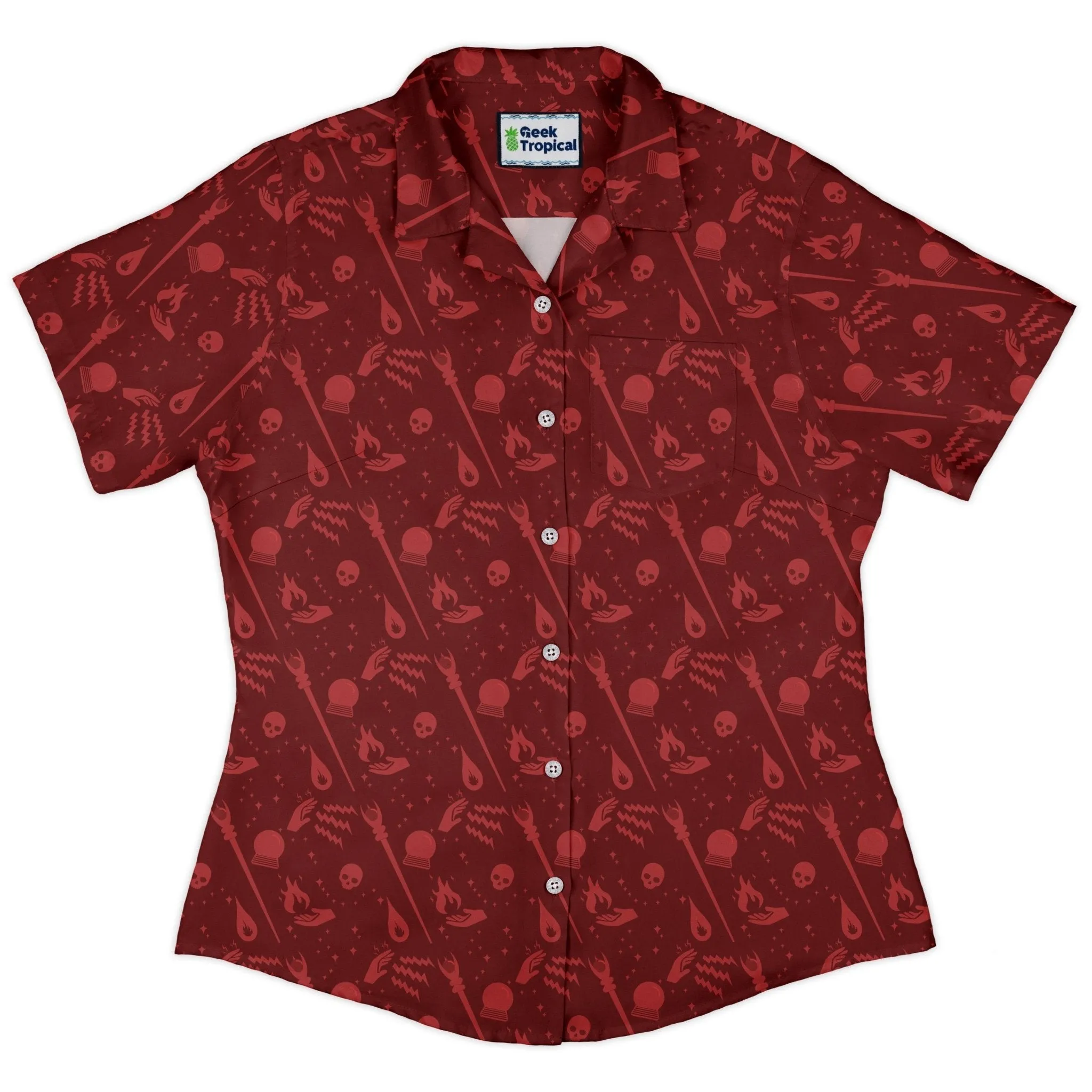 Dnd Sorcerer Class Curvy Button Up Shirt