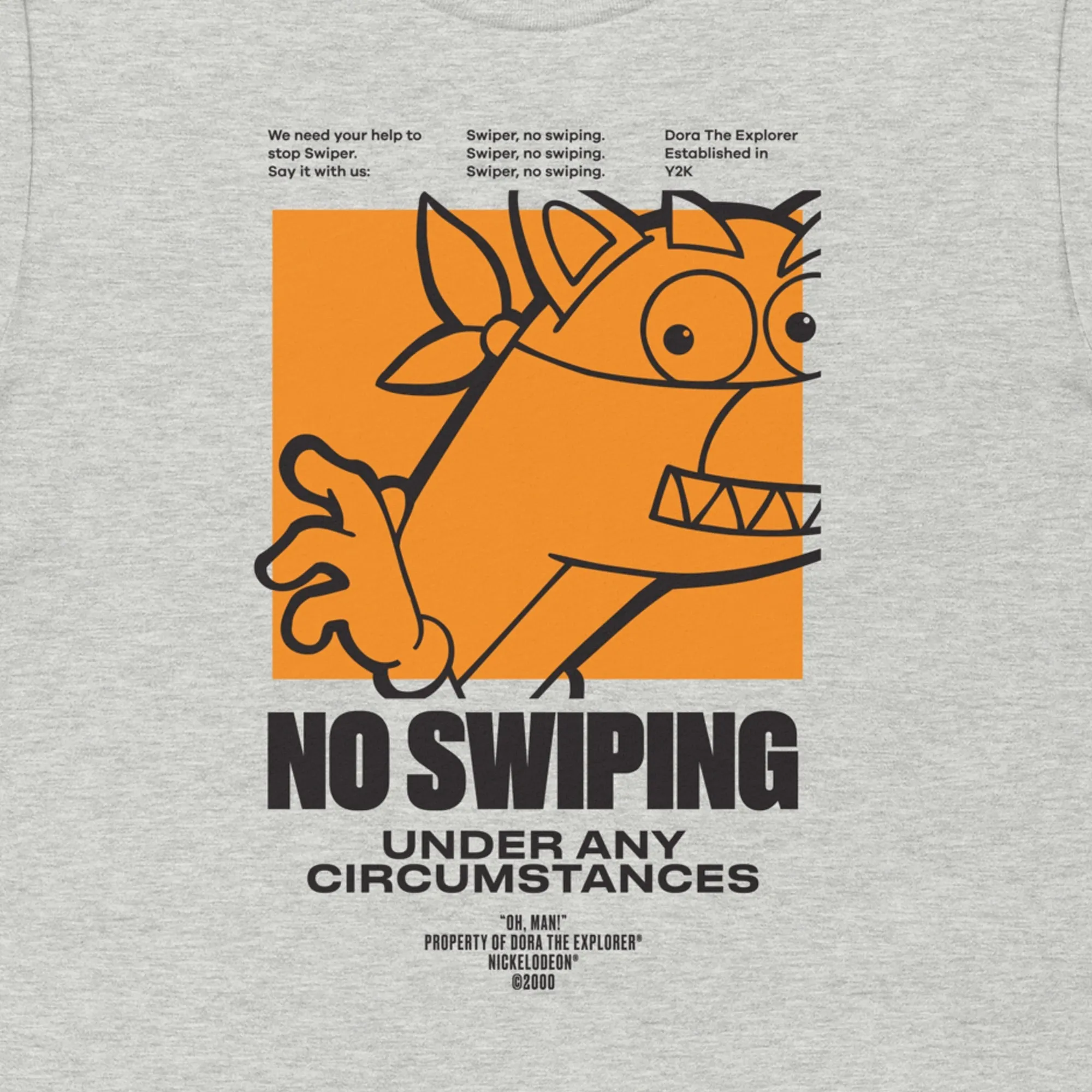 Dora the Explorer No Swiping Adult Short Sleeve T-Shirt