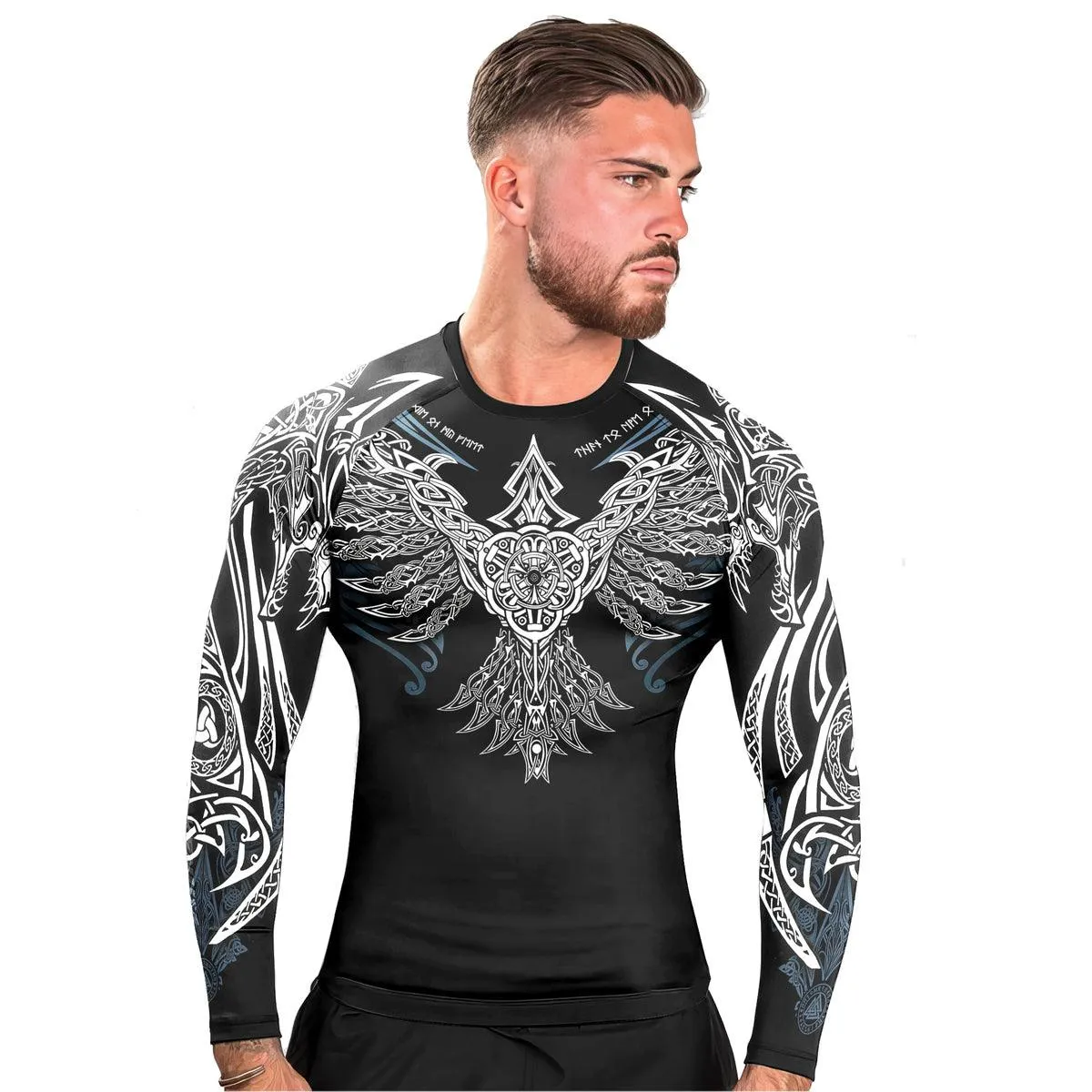 Phoenix Bird Men Long Sleeve Gym Rash Guard