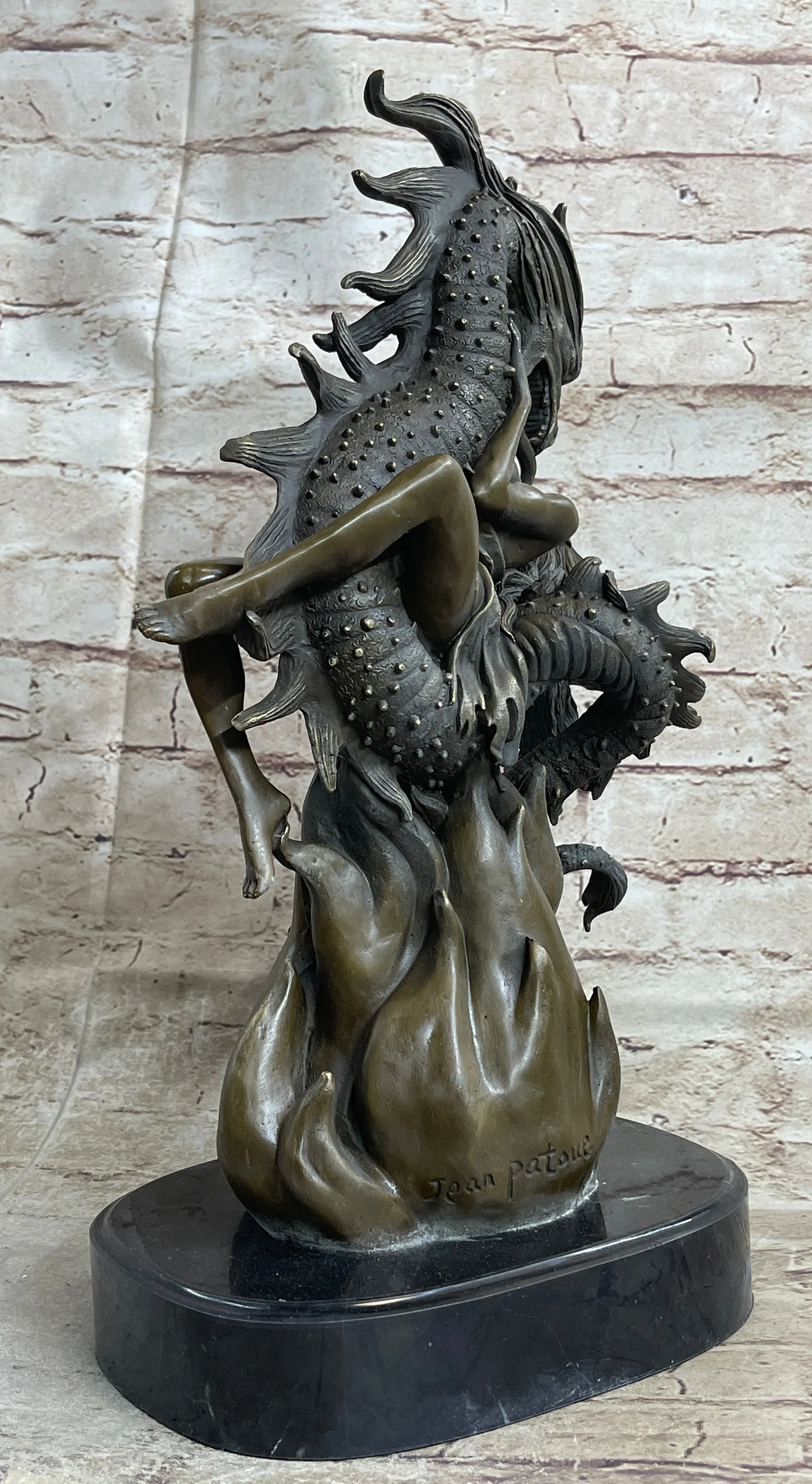 Princess and Dragon Andromeda Bronze Statue Sculpture Figure Modern Art 16" x 10"