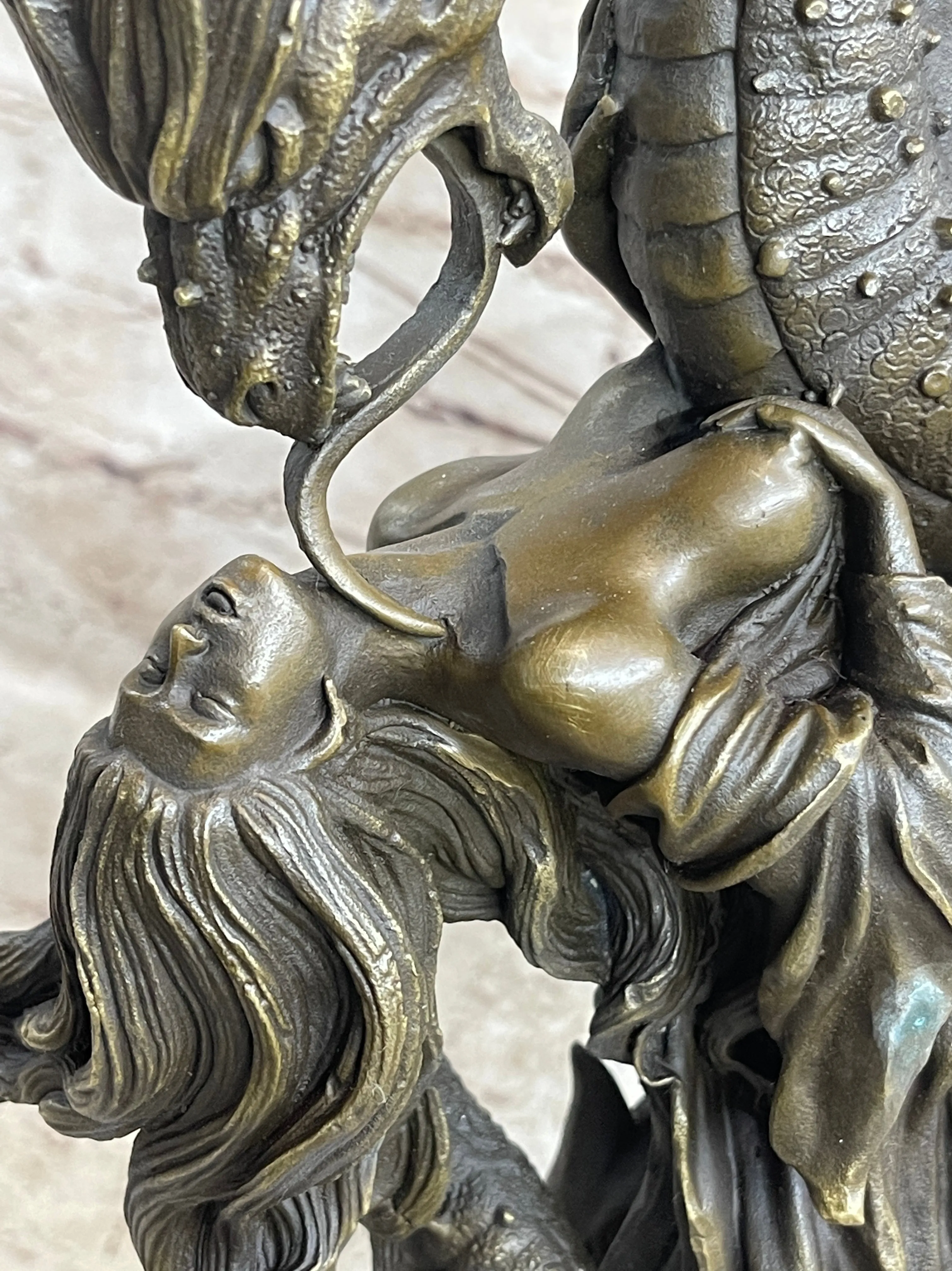 Princess and Dragon Andromeda Bronze Statue Sculpture Figure Modern Art 16" x 10"