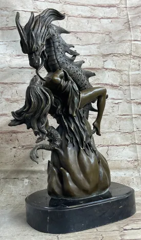 Princess and Dragon Andromeda Bronze Statue Sculpture Figure Modern Art 16" x 10"