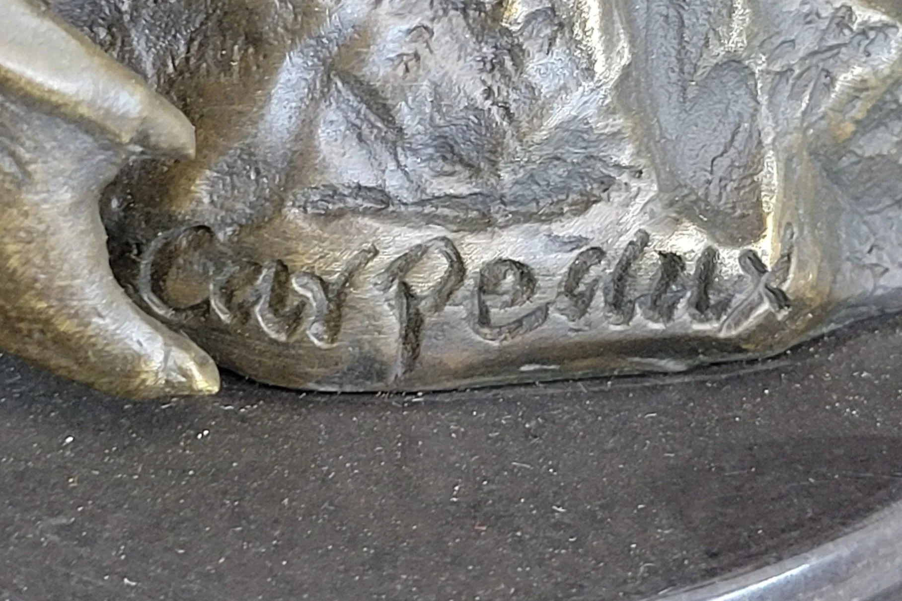 Signed Carpeaux Good Vs Evil Angel Striking Devil Bronze Marble Sculpture Statue
